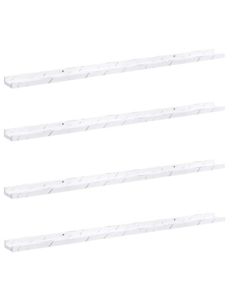 Scaffale da parete 4 pcs Marmo Bianco 115 x 9 x 3 cm
