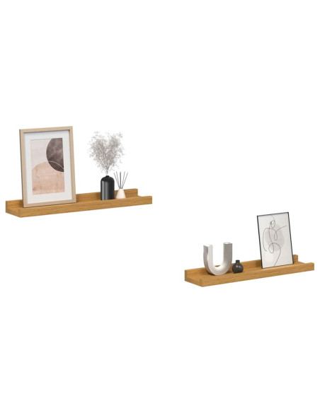 Scaffale da parete 2 pcs Beige 40 x 9 x 3 cm Legno multistrato