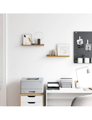 Scaffale da parete 2 pcs Beige 40 x 9 x 3 cm Legno multistrato