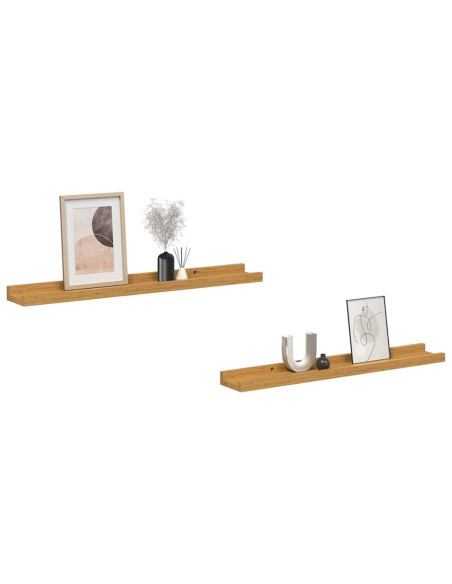 Scaffale da parete 2 pcs Beige 60 x 9 x 3 cm Legno multistrato
