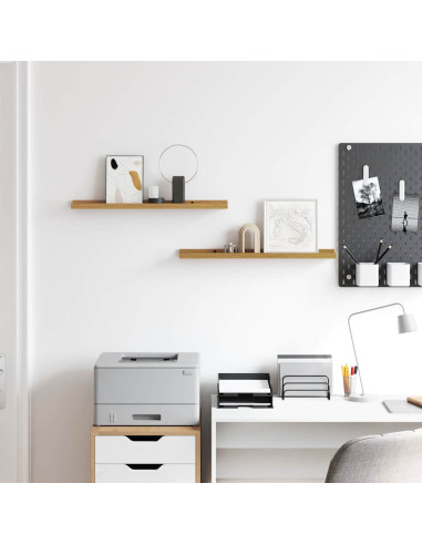 Scaffale da parete 2 pcs Beige 60 x 9 x 3 cm Legno multistrato