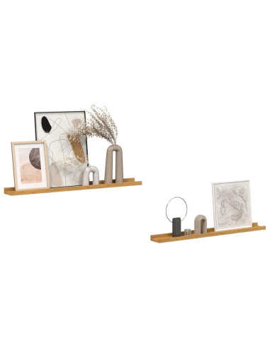 Scaffale da parete 2 pcs Beige 80 x 9 x 3 cm Legno multistrato