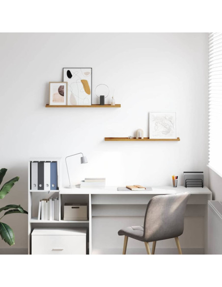 Scaffale da parete 2 pcs Beige 80 x 9 x 3 cm Legno multistrato