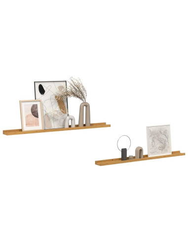Scaffale da parete 2 pcs Beige 100 x 9 x 3 cm Legno multistrato