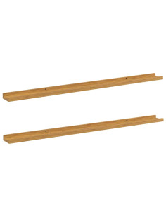 Scaffale da parete 2 pcs Beige 115 x 9 x 3 cm Legno multistrato 2
