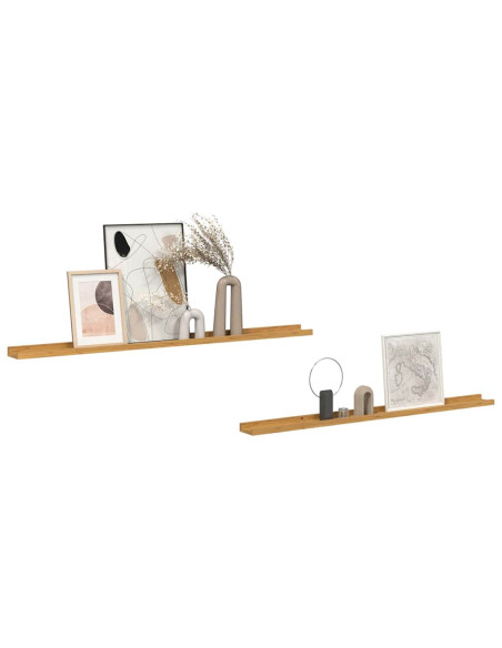Scaffale da parete 2 pcs Beige 115 x 9 x 3 cm Legno multistrato
