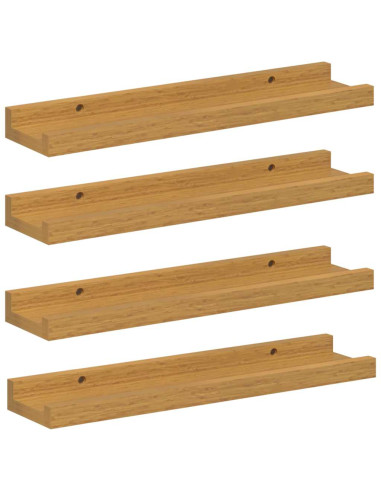 Scaffale da parete 4 pcs Beige 40 x 9 x 3 cm Legno multistrato