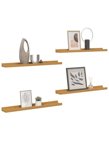 Scaffale da parete 4 pcs Beige 40 x 9 x 3 cm Legno multistrato