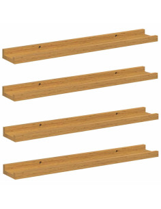 Scaffale da parete 4 pcs Beige 60 x 9 x 3 cm Legno multistrato 2