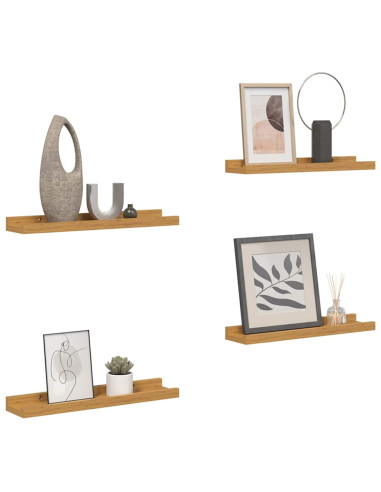 Scaffale da parete 4 pcs Beige 60 x 9 x 3 cm Legno multistrato