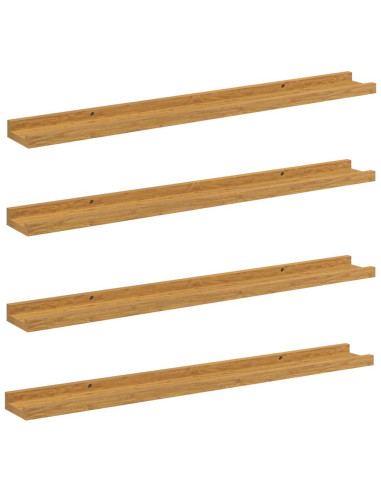 Scaffale da parete 4 pcs Beige 80 x 9 x 3 cm Legno multistrato