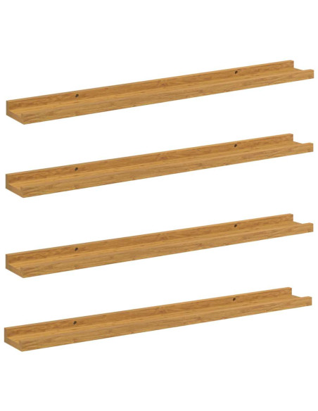 Scaffale da parete 4 pcs Beige 80 x 9 x 3 cm Legno multistrato