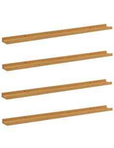 Scaffale da parete 4 pcs Beige 100 x 9 x 3 cm Legno multistrato 2