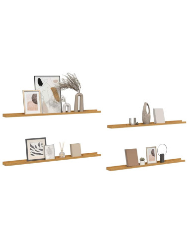 Scaffale da parete 4 pcs Beige 115 x 9 x 3 cm Legno multistrato