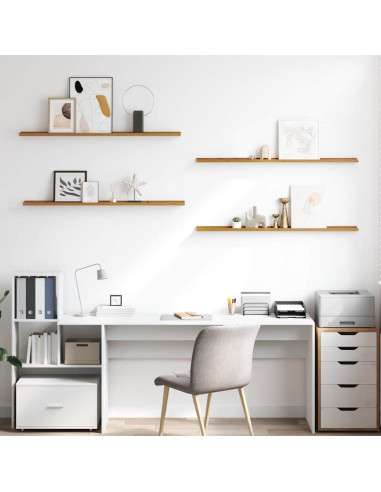 Scaffale da parete 4 pcs Beige 115 x 9 x 3 cm Legno multistrato