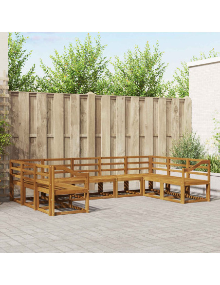 Set di divani da esterno 9 pcs Naturale