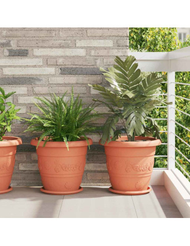 Vaso Rotondo per Fiori 24 pcs Rosso Mattone Ø 26 x 21.5 cm
