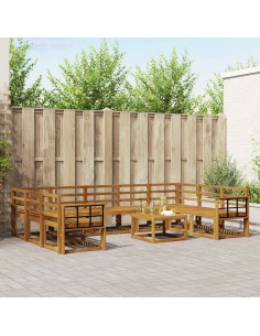 Set di divani da esterno 10 pcs Naturale