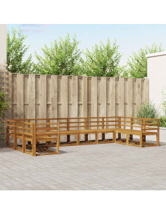 Set di divani da esterno 10 pcs Naturale