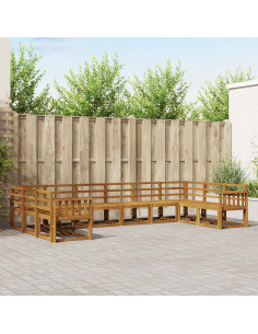 Set di divani da esterno 10 pcs Naturale