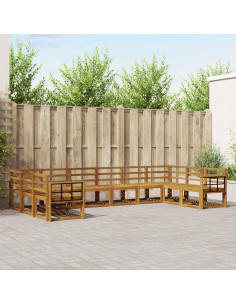 Set di divani da esterno 10 pcs Naturale