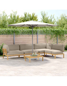 Set di divani con cuscino 5 pcs Talpa Legno di Acacia Massello