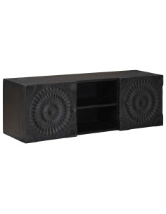 Mobile TV con lo scaffale con porta Nero 105 x 30 x 35 cm