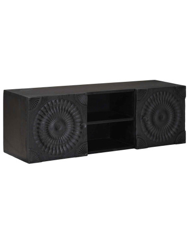 Mobile TV con lo scaffale con porta Nero 105 x 30 x 35 cm