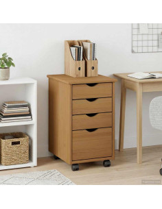 Mobile con Ruote con ruota MOSS Marrone Miele 34 x 39 x 56 cm