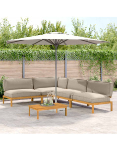 Set di divani con cuscino 5 pcs Talpa Legno di Acacia Massello