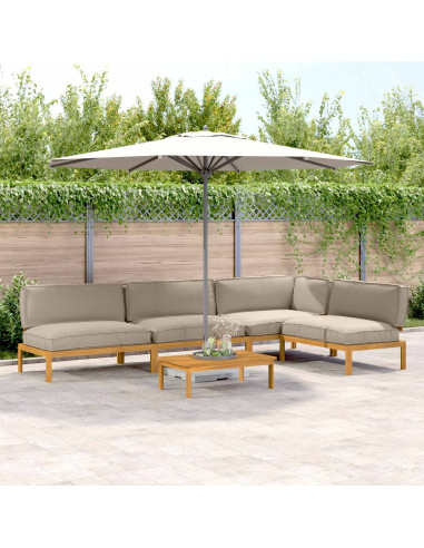 Set di divani con cuscino 5 pcs Talpa Legno di Acacia Massello