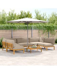 Set di divani con cuscino 6 pcs Talpa Legno di Acacia Massello