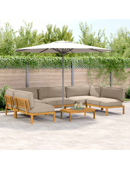 Set di divani con cuscino 6 pcs Talpa Legno di Acacia Massello