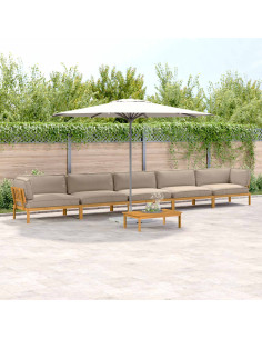 Set di divani con cuscino 6 pcs Talpa Legno di Acacia Massello