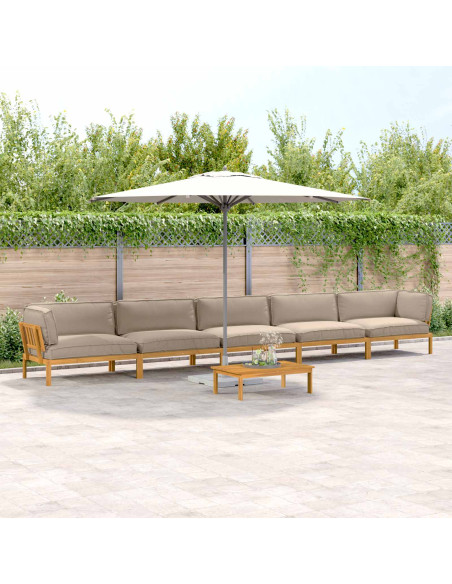 Set di divani con cuscino 6 pcs Talpa Legno di Acacia Massello
