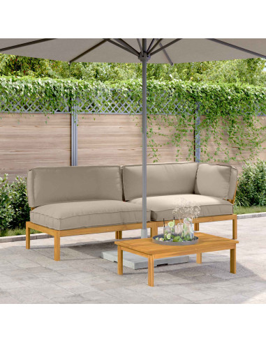 Set di divani con cuscino 3 pcs Talpa Legno di Acacia Massello