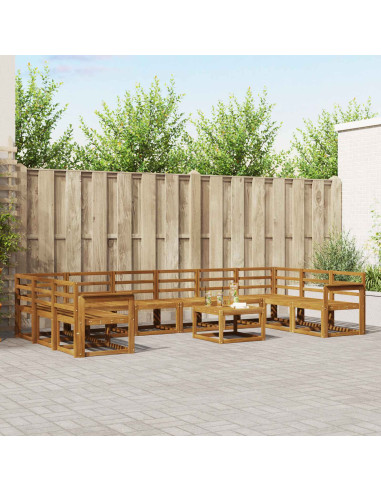 Set di divani da esterno 11 pcs Naturale