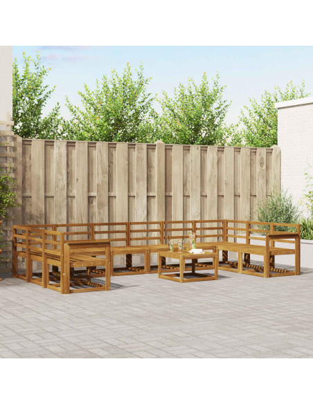 Set di divani da esterno 11 pcs Naturale