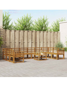 Set di divani da esterno 11 pcs Naturale
