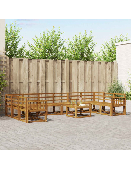 Set di divani da esterno 11 pcs Naturale