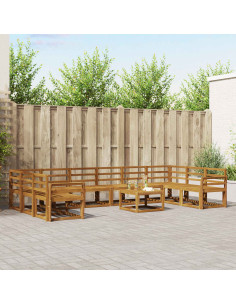 Set di divani da esterno 11 pcs Naturale