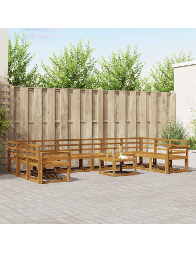 Set di divani da esterno 11 pcs Naturale