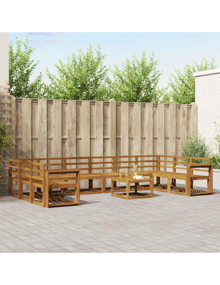 Set di divani da esterno 11 pcs Naturale