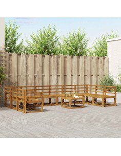 Set di divani da esterno 11 pcs Naturale