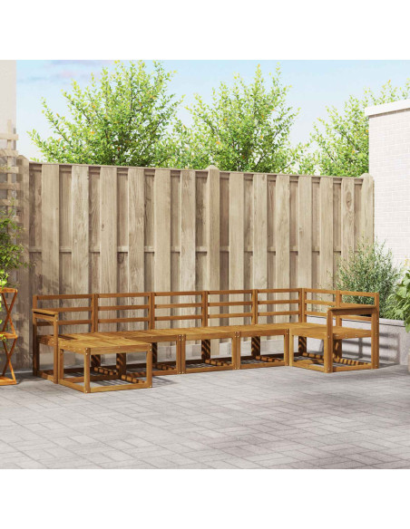 Set di divani da esterno 7 pcs Naturale