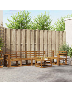 Set di divani da esterno 7 pcs Naturale