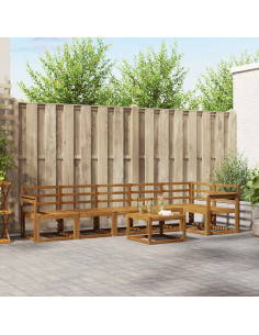 Set di divani da esterno 7 pcs Naturale