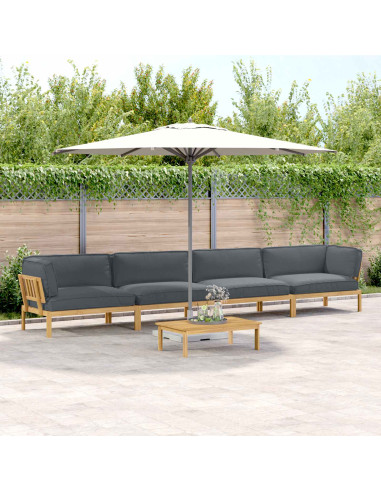 Set di divani 5 pcs Antracite Legno di Acacia Massello