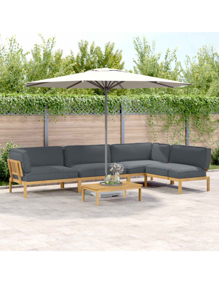 Set di divani 5 pcs Antracite Legno di Acacia Massello