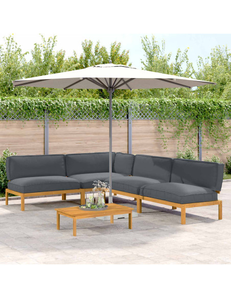 Set di divani 5 pcs Antracite Legno di Acacia Massello